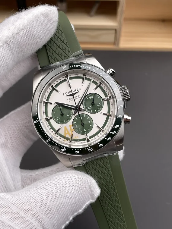 Longines Conquest Panda Green Dial