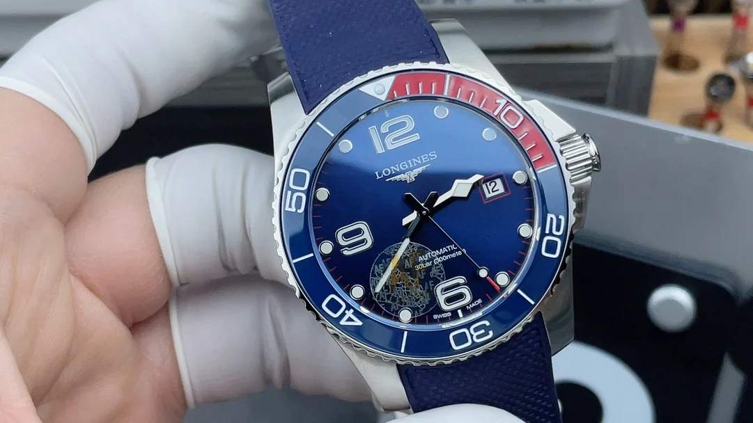 Longines Conquest Red Dial — photographed off the sweep