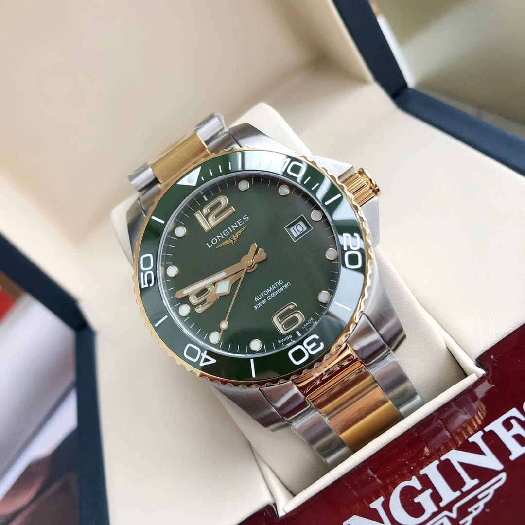 Longines Conquest Steel Black Dial 41mm — photographed off the sweep