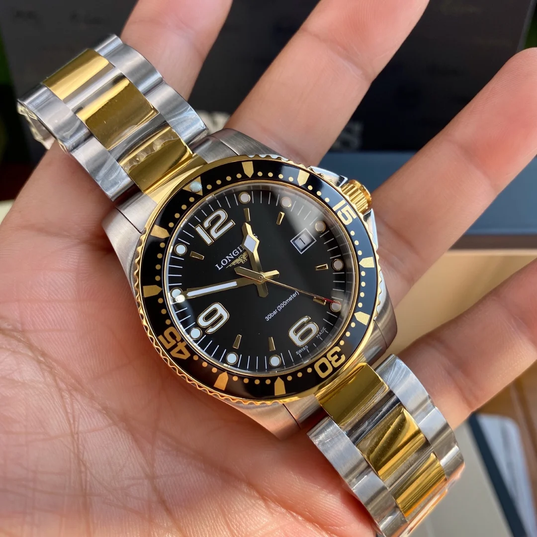 Longines Conquest Steel Black Dial 41mm — photographed off the sweep