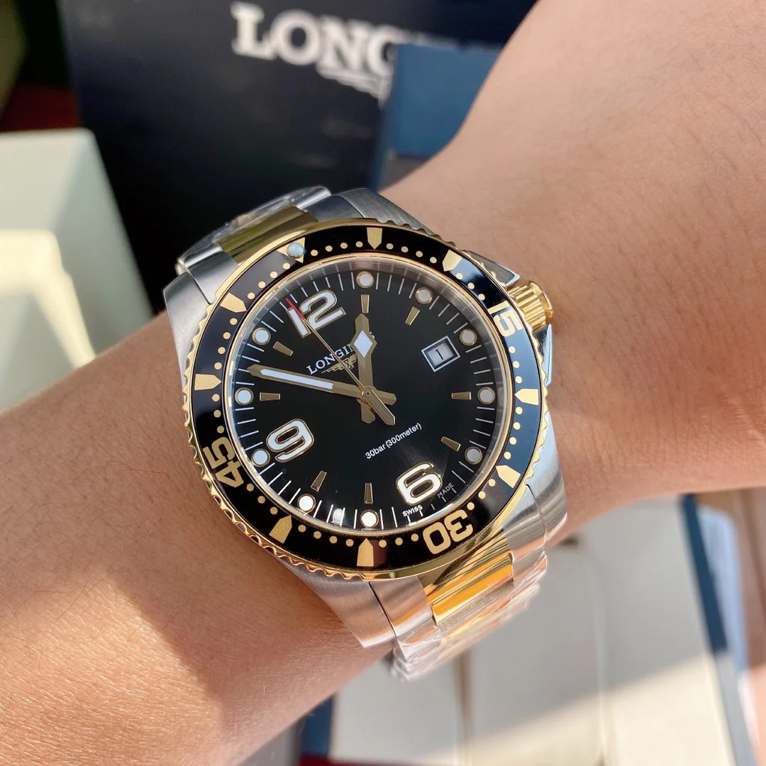 Longines Conquest Steel Black Dial 41mm — photographed off the sweep
