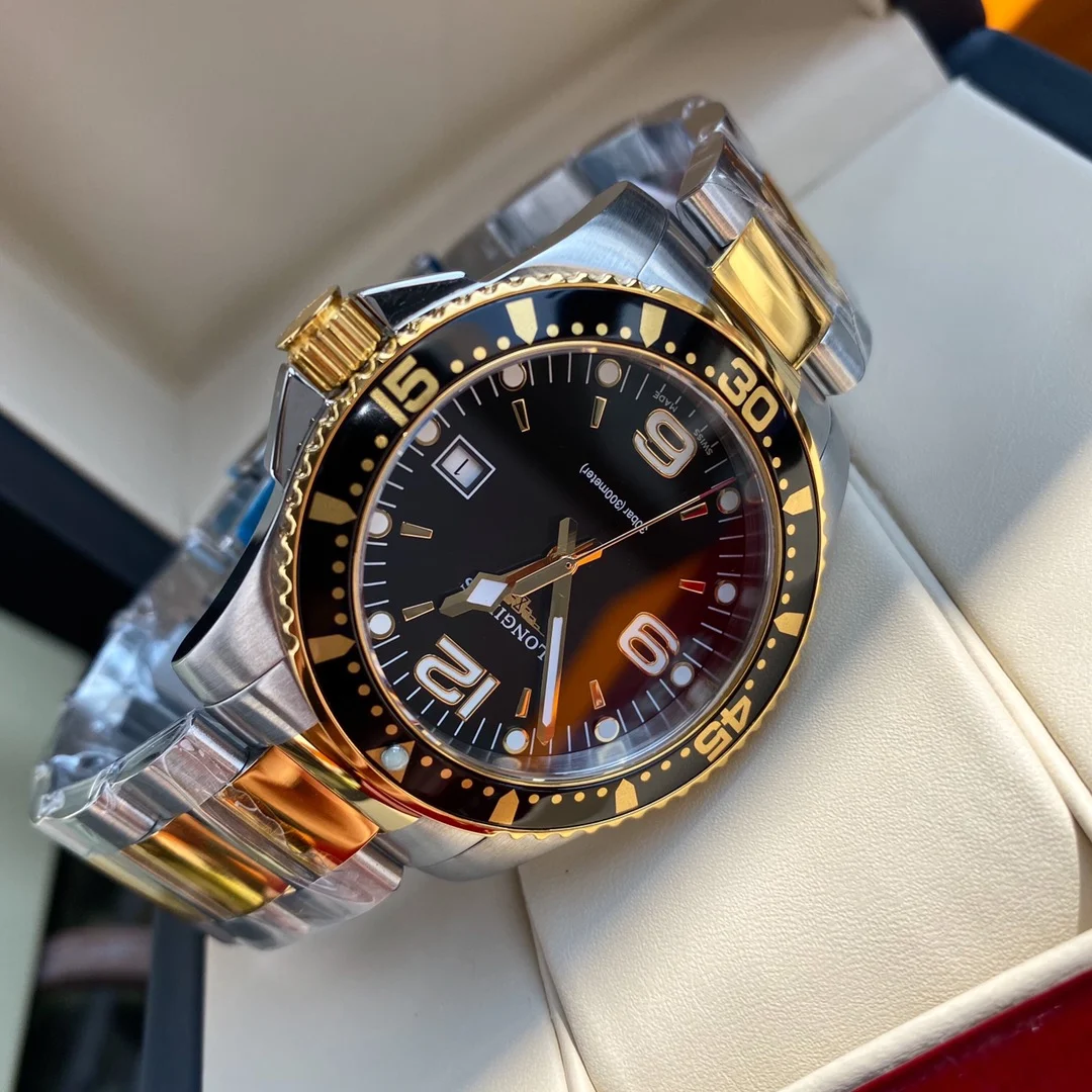 Longines Conquest Steel Black Dial 41mm — photographed off the sweep