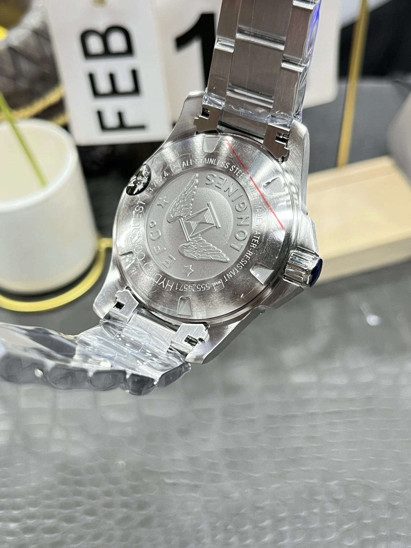 Longines Conquest Steel Blue Dial — photographed off the sweep