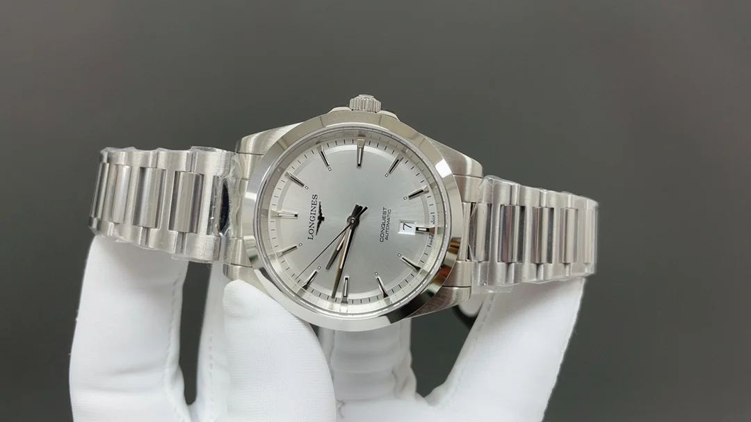 Longines Conquest Steel Green Dial 41mm — photographed off the sweep