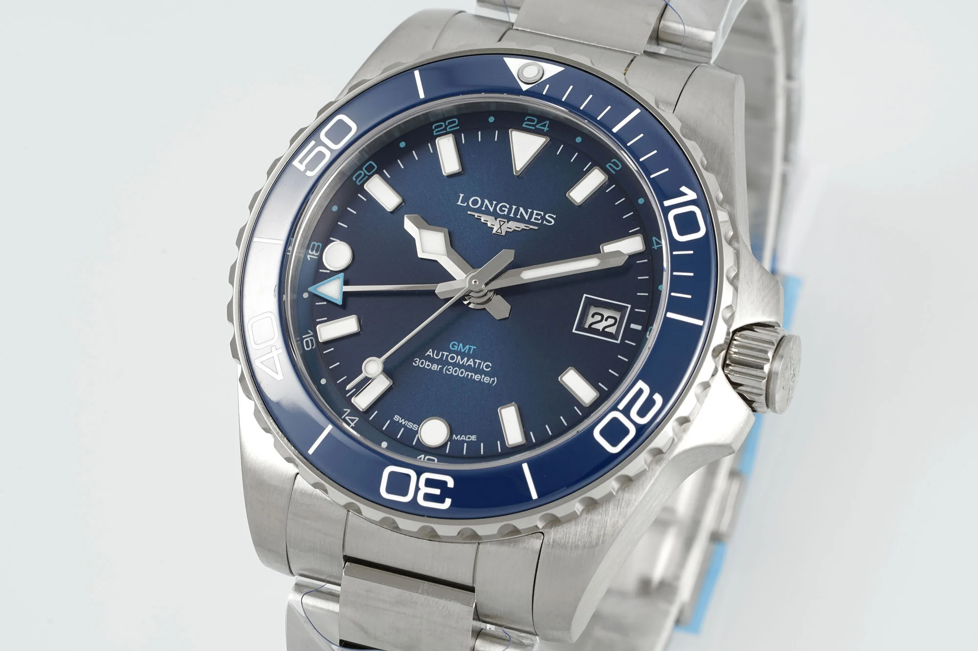 Longines Conquest Steel Green Dial 41mm — photographed off the sweep