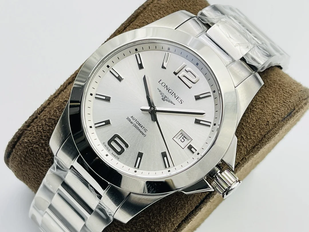 Longines Conquest Steel — photographed off the sweep