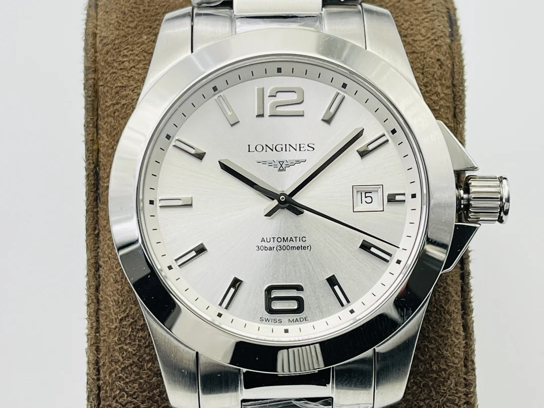 Longines Conquest Steel — photographed off the sweep