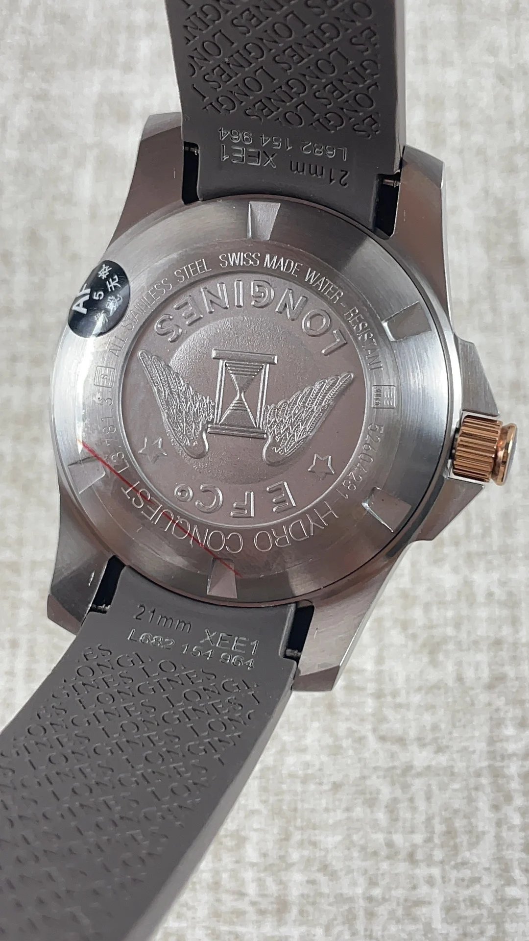Longines Conquest Two-Tone — photographed off the sweep