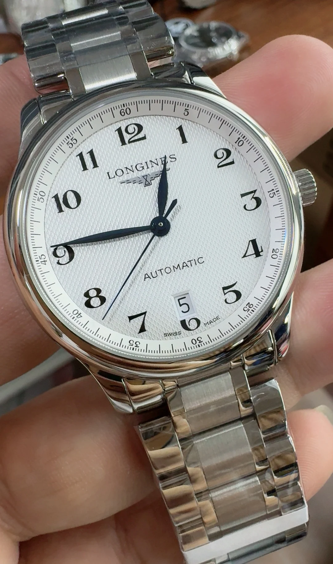 Longines Master Collection 38.5mm — photographed off the sweep