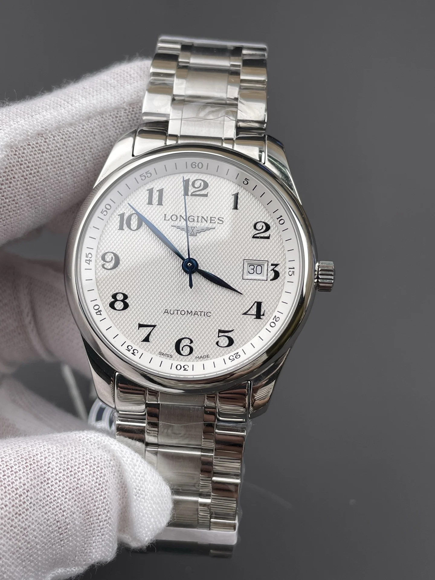 Longines Master Collection 40mm — photographed off the sweep