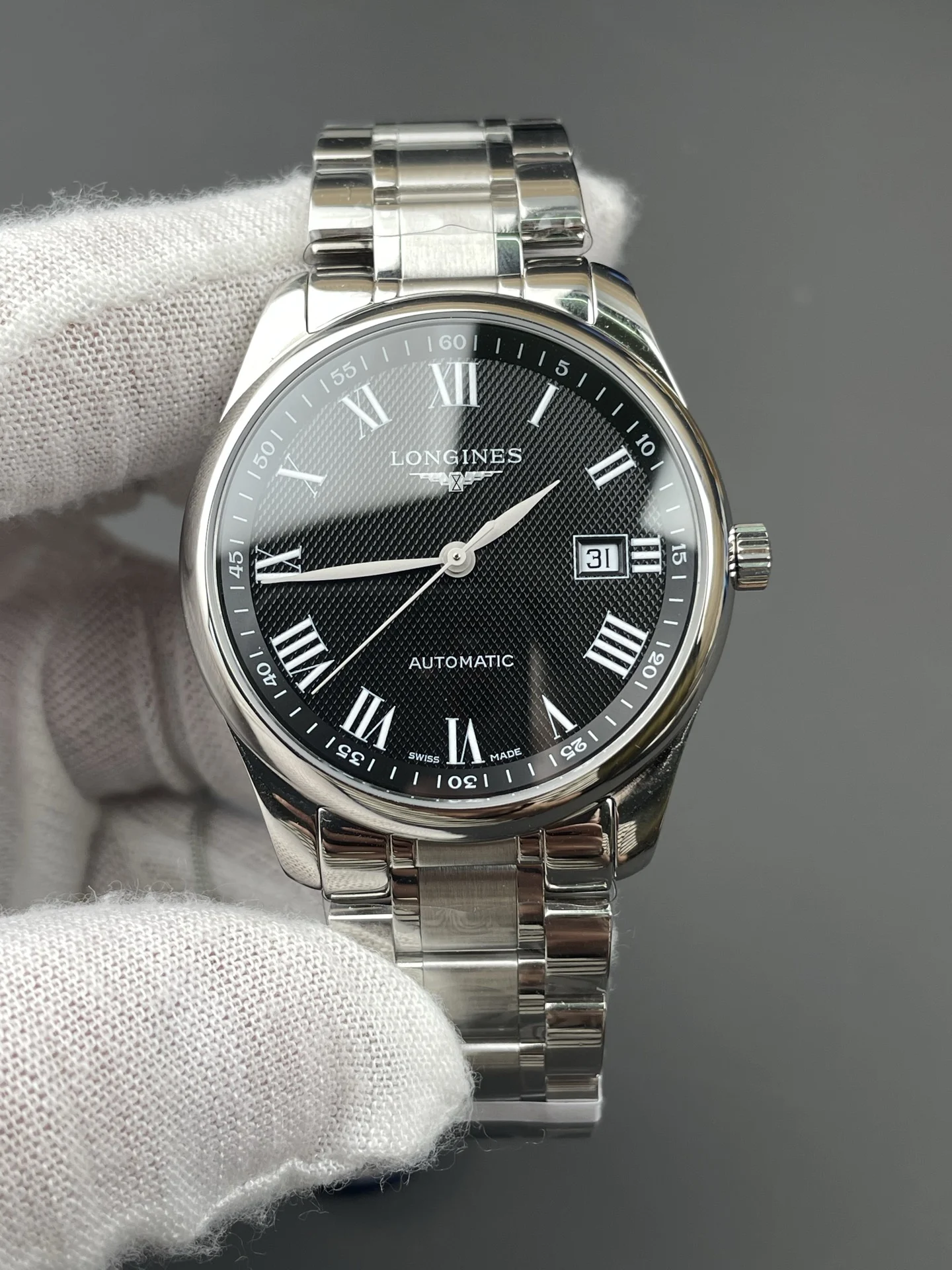 Longines Master Collection Black Dial 40mm — photographed off the sweep