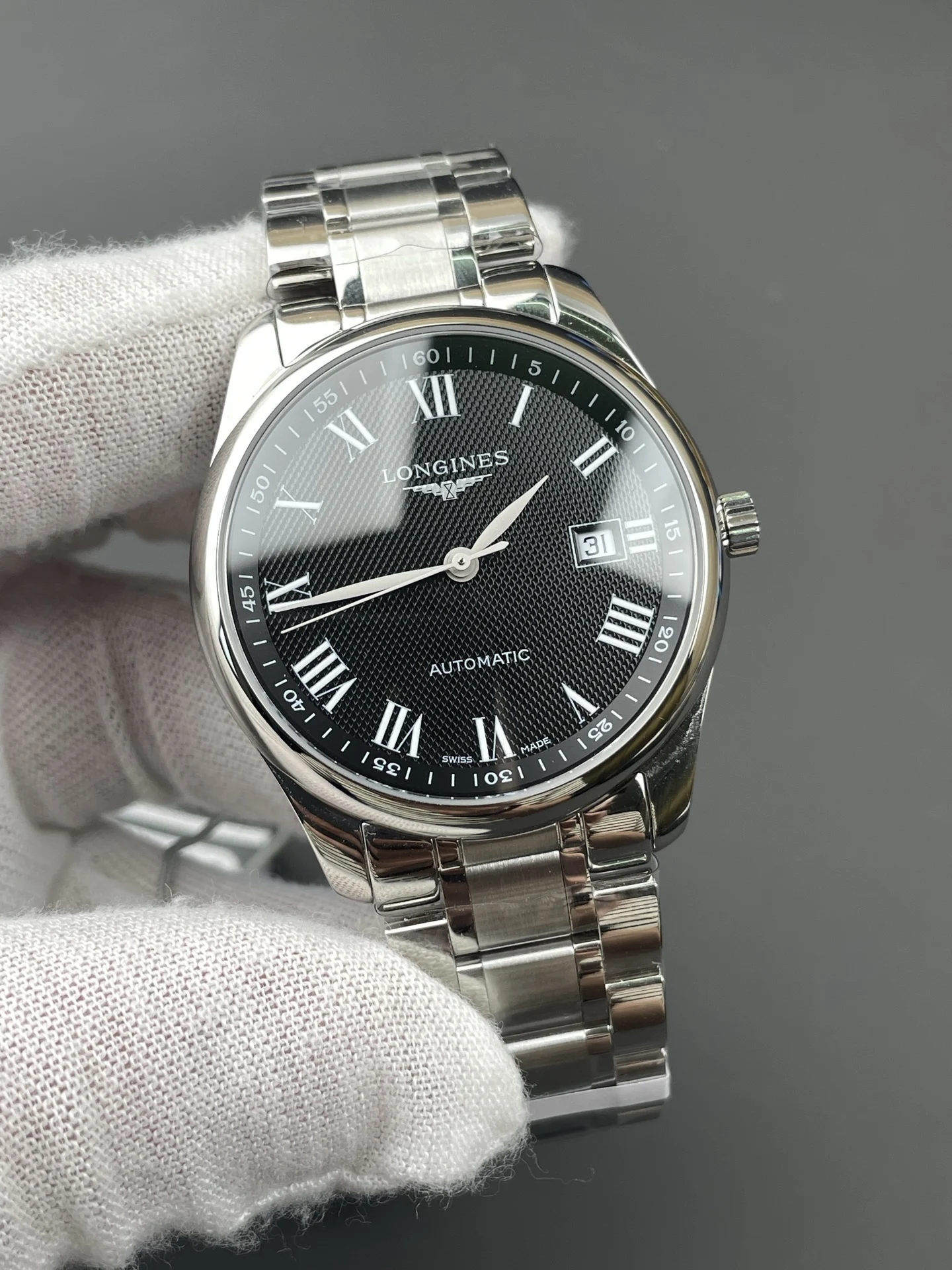 Longines Master Collection Black Dial 40mm — photographed off the sweep