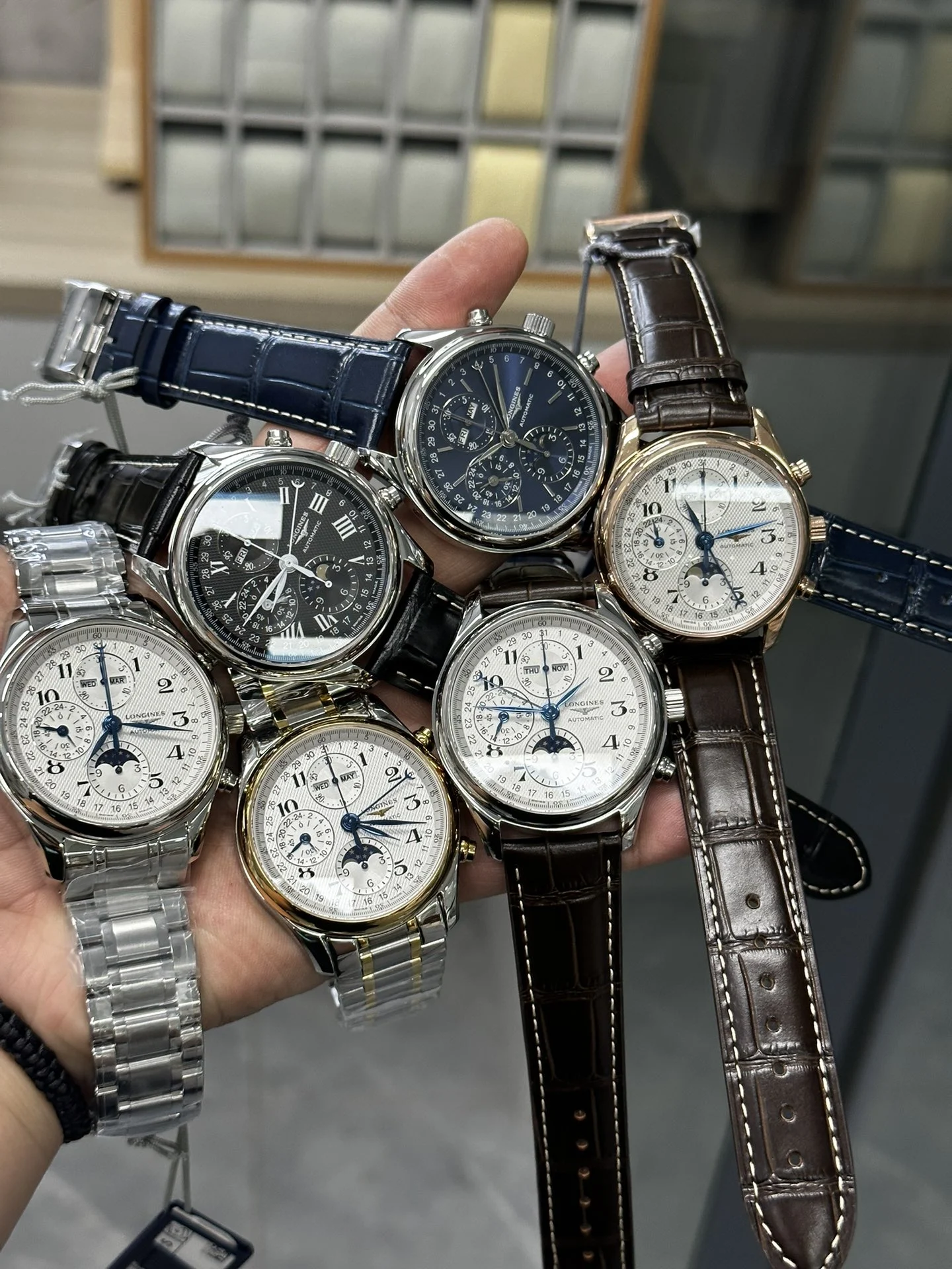 Longines Master Collection Moon Phase — photographed off the sweep