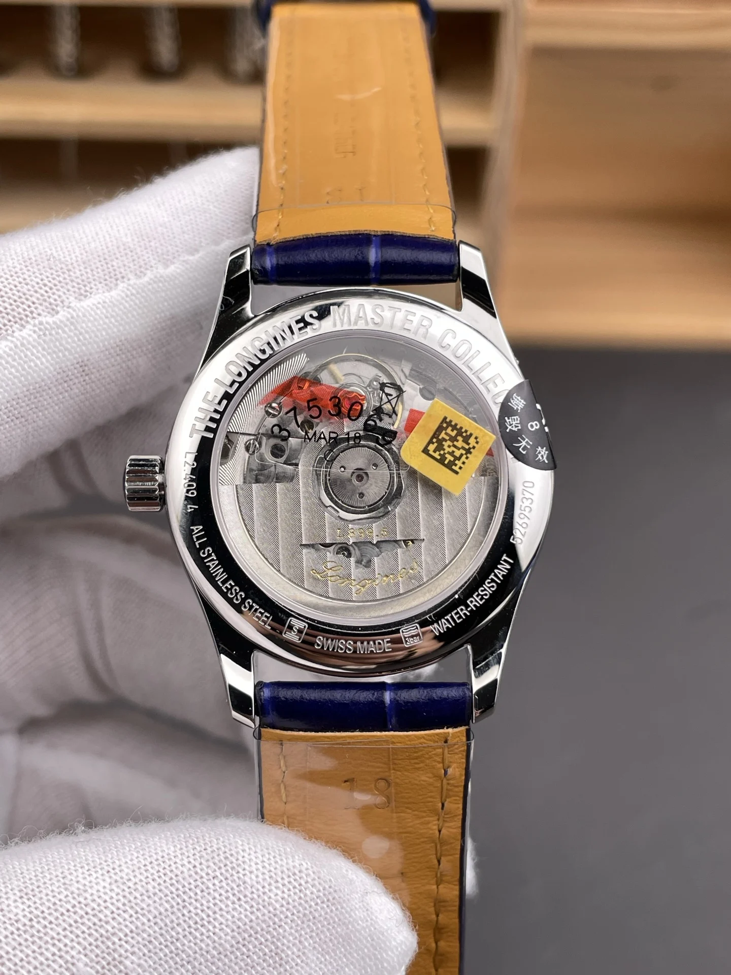Longines Master Collection Moon Phase 34mm — photographed off the sweep