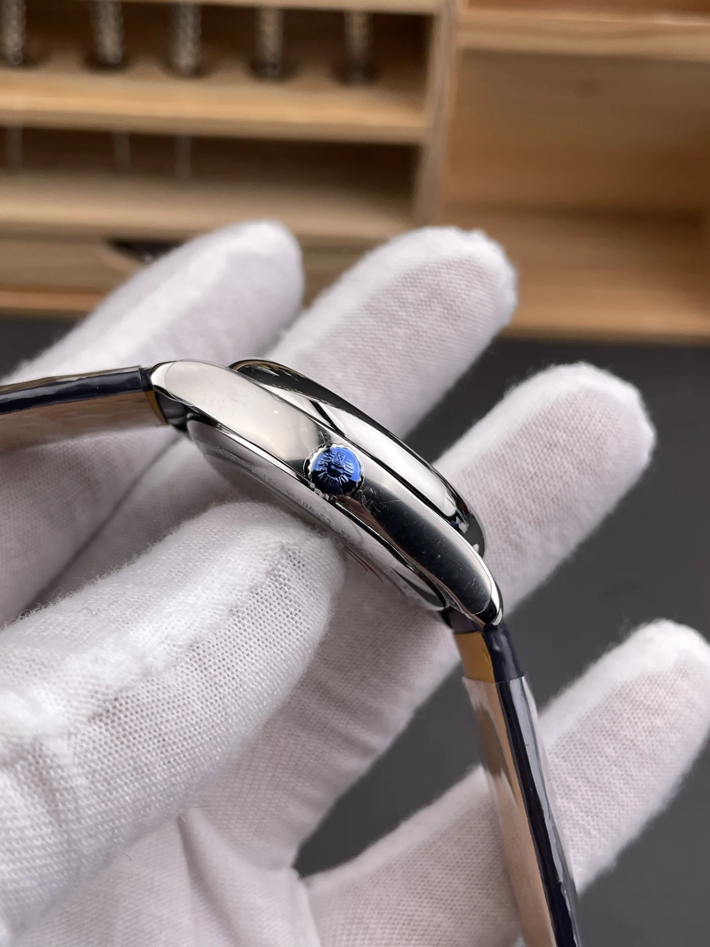 Longines Master Collection Moon Phase 34mm — photographed off the sweep