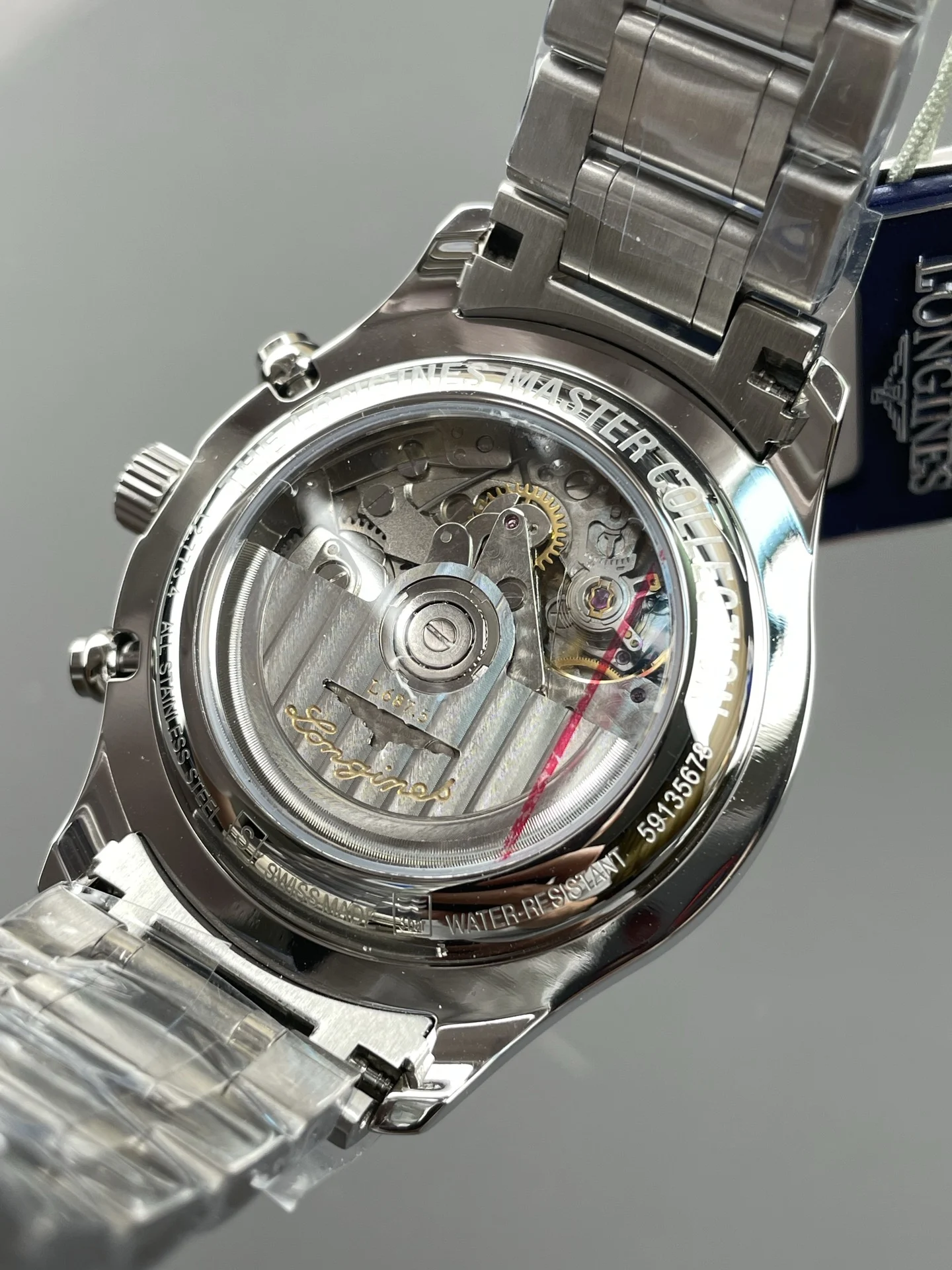 Longines Master Collection Moon Phase 42mm — photographed off the sweep