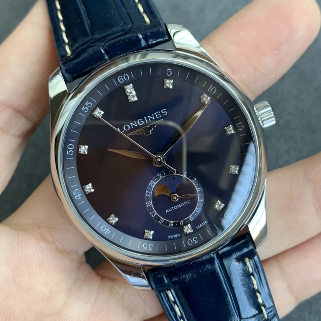 Longines Master Collection Moon Phase Steel — photographed off the sweep