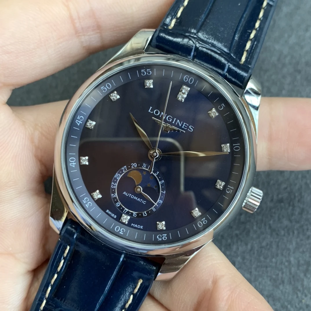 Longines Master Collection Moon Phase Steel — photographed off the sweep