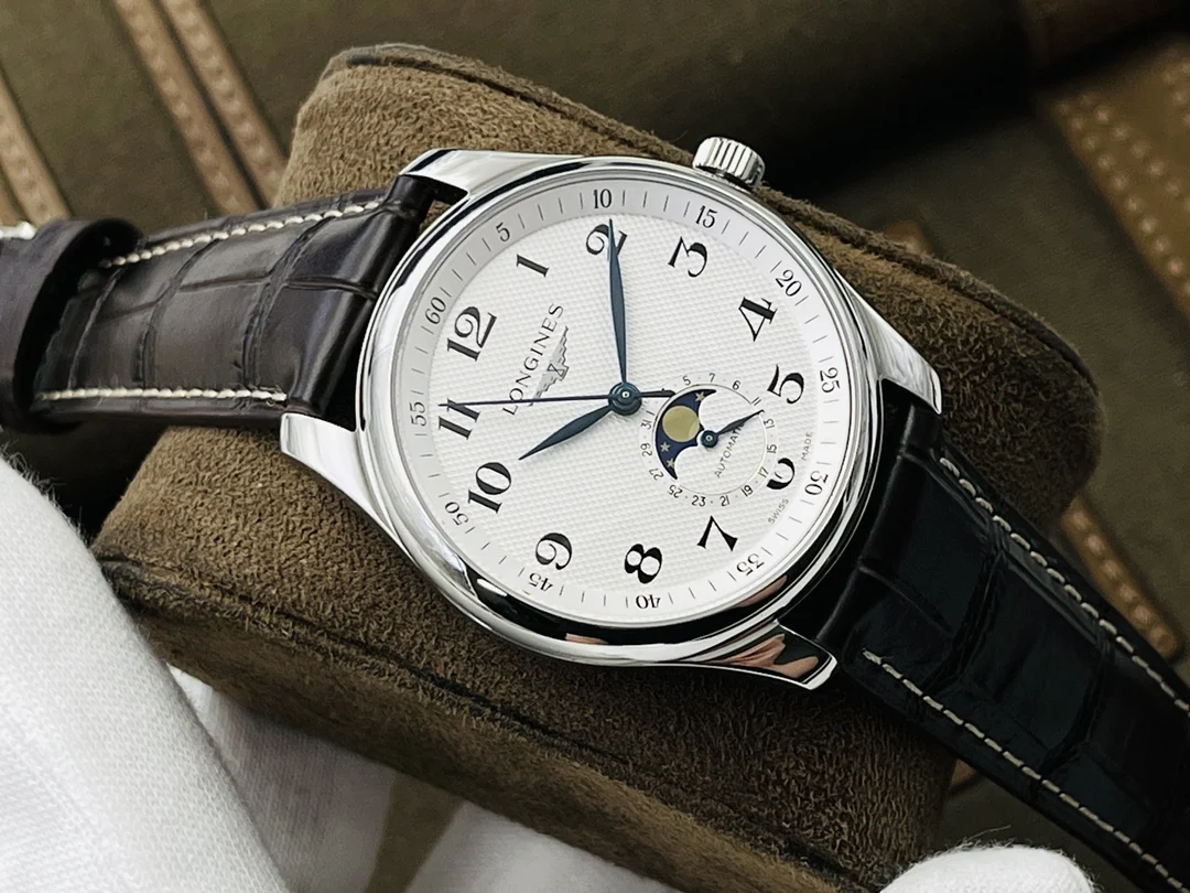 Longines Master Collection Moon Phase Steel 40mm — photographed off the sweep