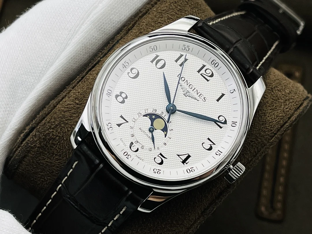 Longines Master Collection Moon Phase Steel 40mm — photographed off the sweep