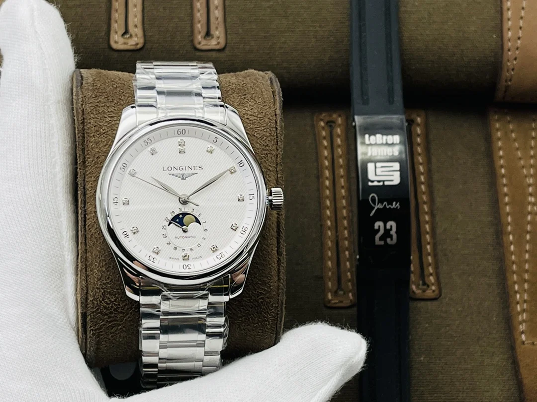 Longines Master Collection Moon Phase Steel 40mm — photographed off the sweep