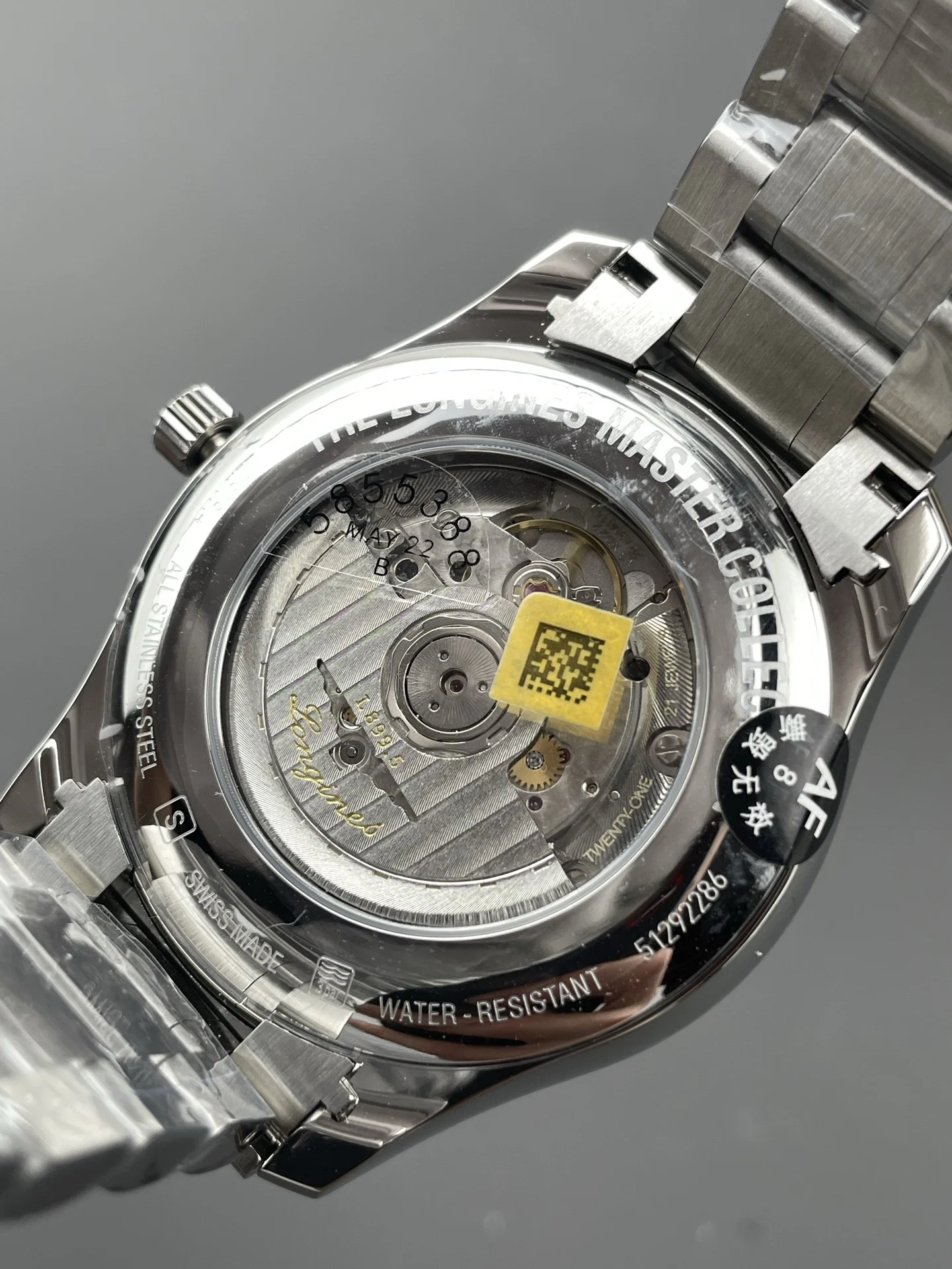Longines Master Collection Moon Phase Steel 42mm — photographed off the sweep