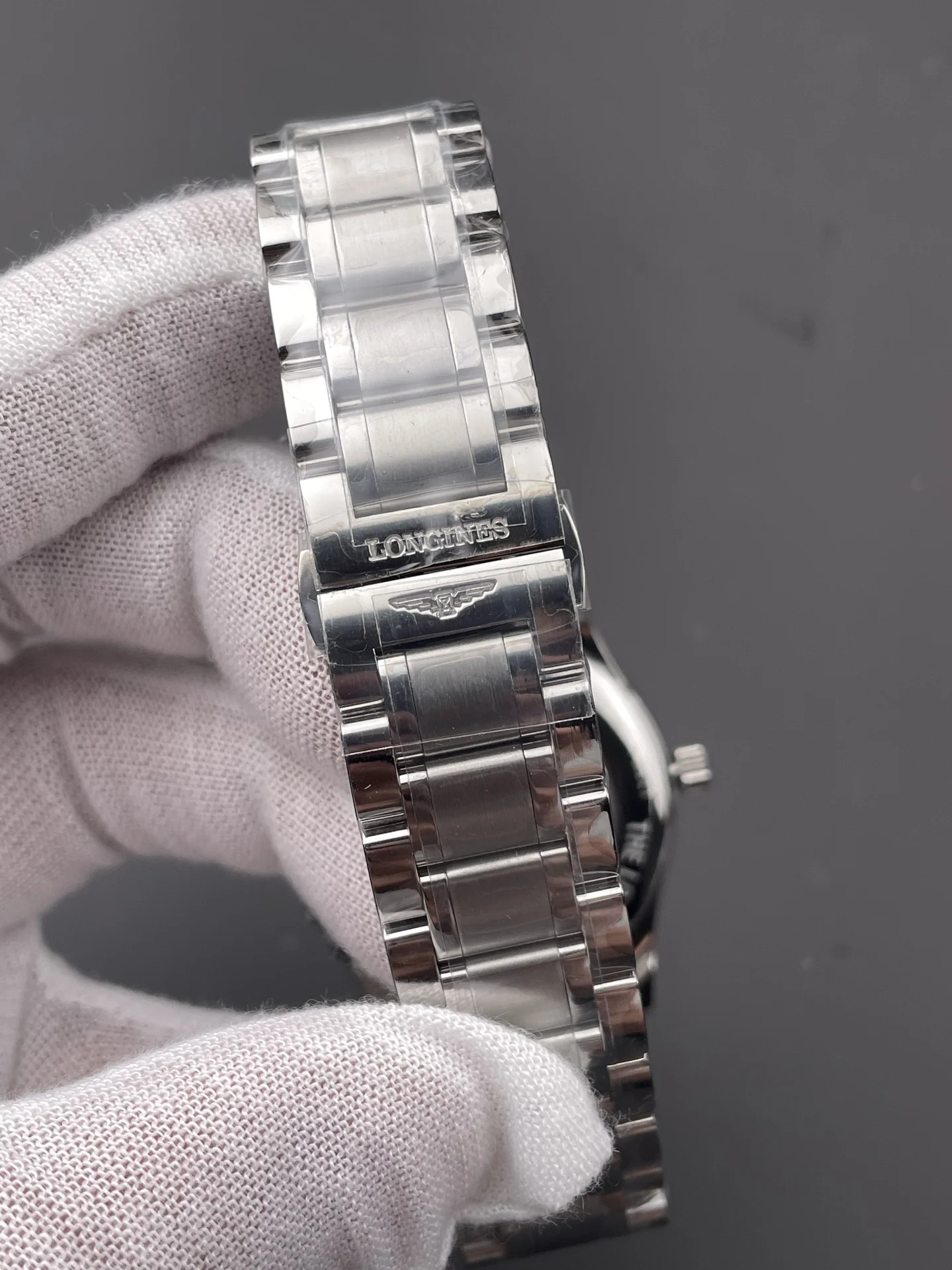 Longines Master Collection Moon Phase Steel 42mm — photographed off the sweep