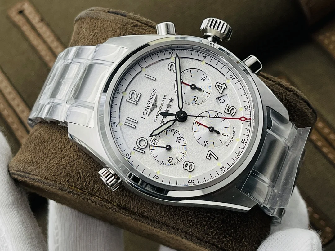 Longines Master Collection Moon Phase Steel Blue Dial 42mm — photographed off the sweep