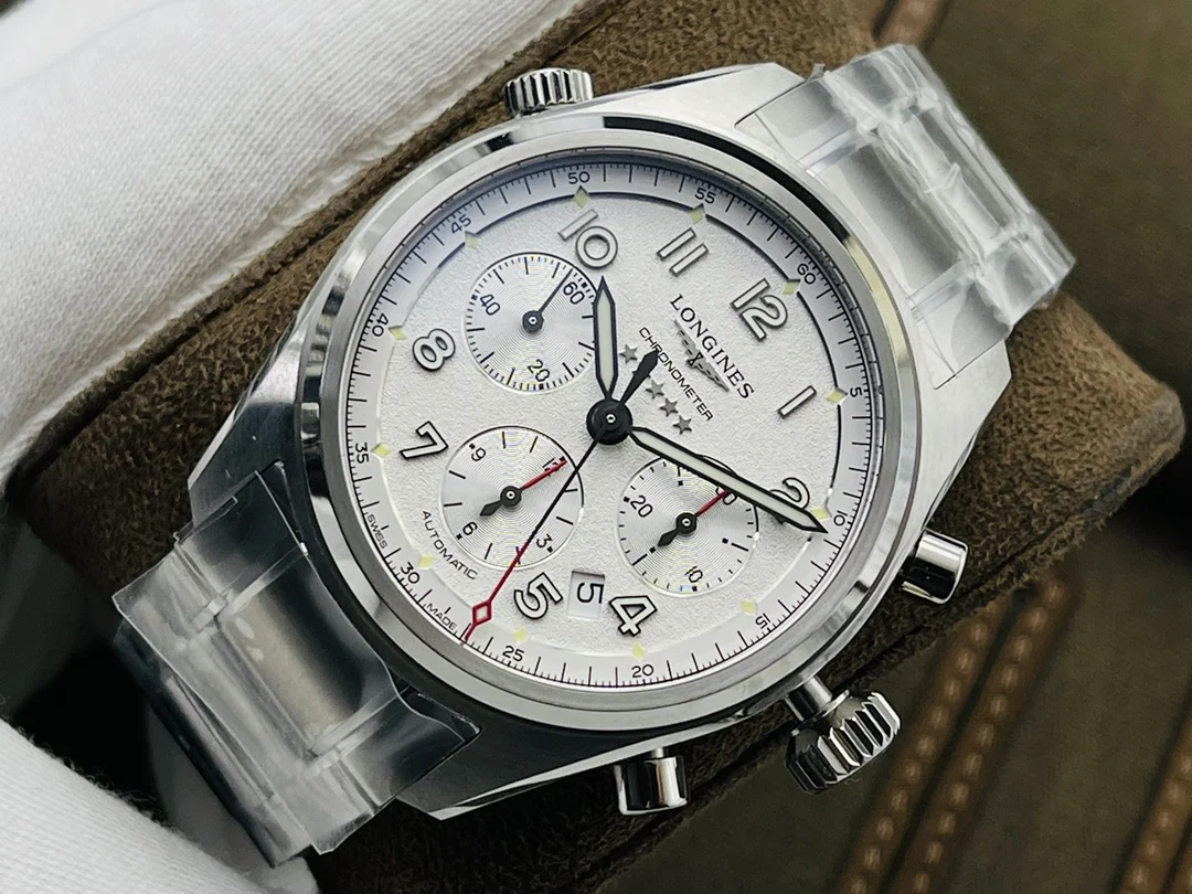 Longines Master Collection Moon Phase Steel Blue Dial 42mm — photographed off the sweep