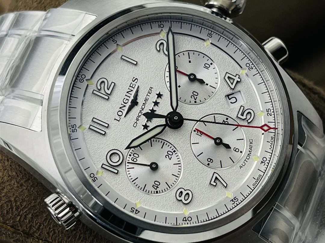 Longines Master Collection Moon Phase Steel Blue Dial 42mm — photographed off the sweep
