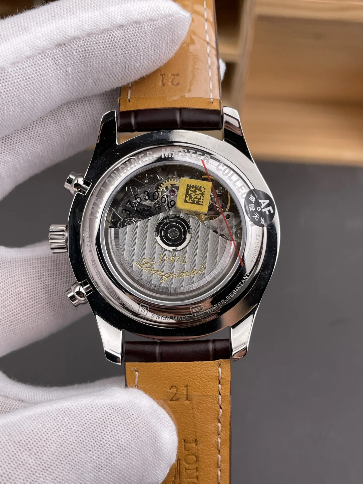 Longines Master Collection Moon Phase White Dial — photographed off the sweep