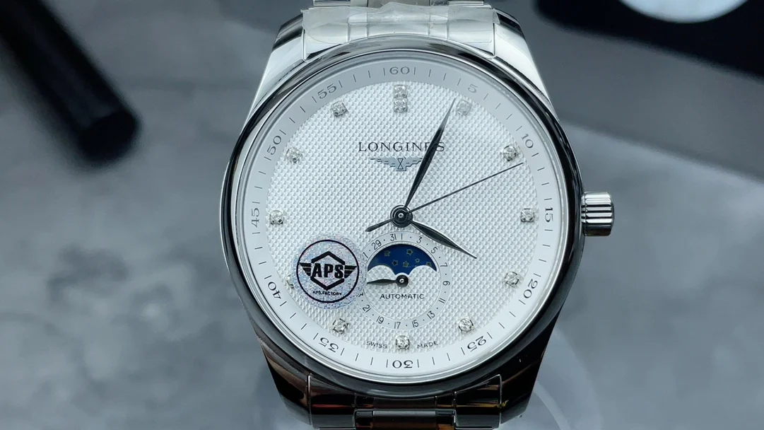 Longines Master Collection Moon Phase — photographed off the sweep