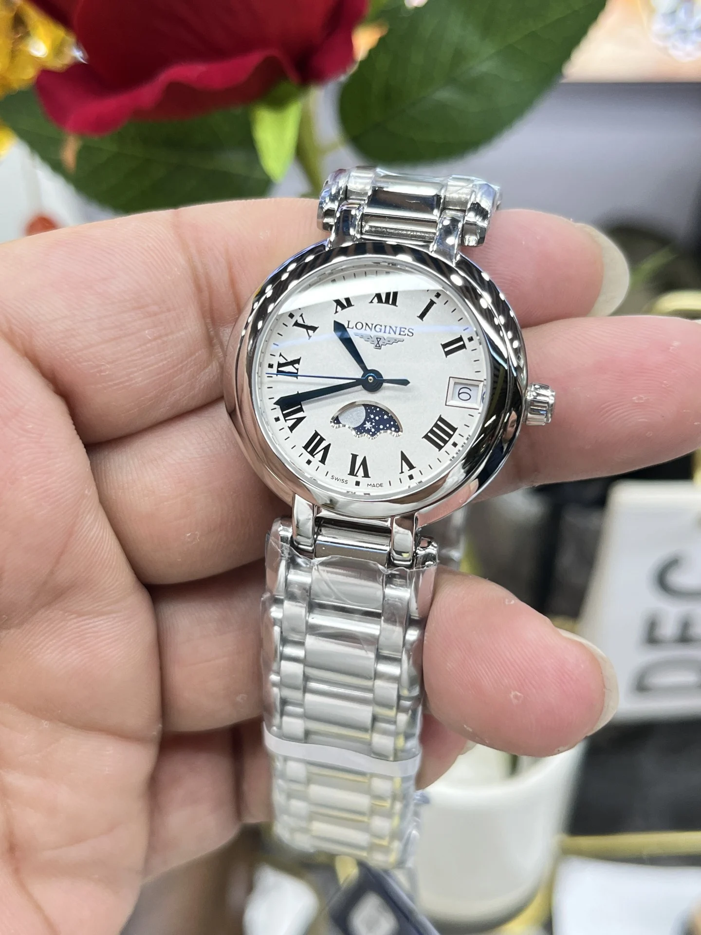 Longines Moon Phase 30.5mm — photographed off the sweep
