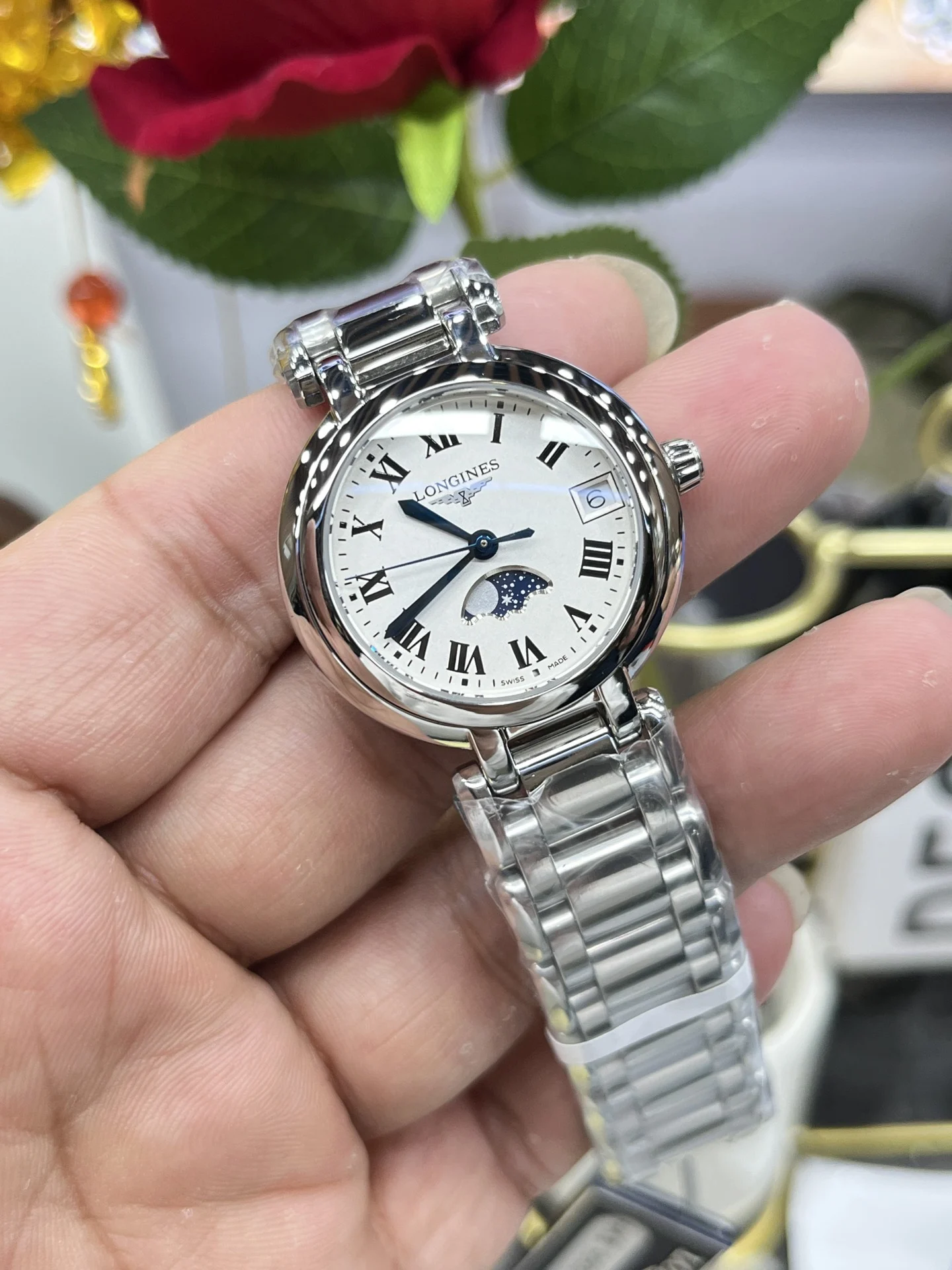 Longines Moon Phase 30.5mm — photographed off the sweep