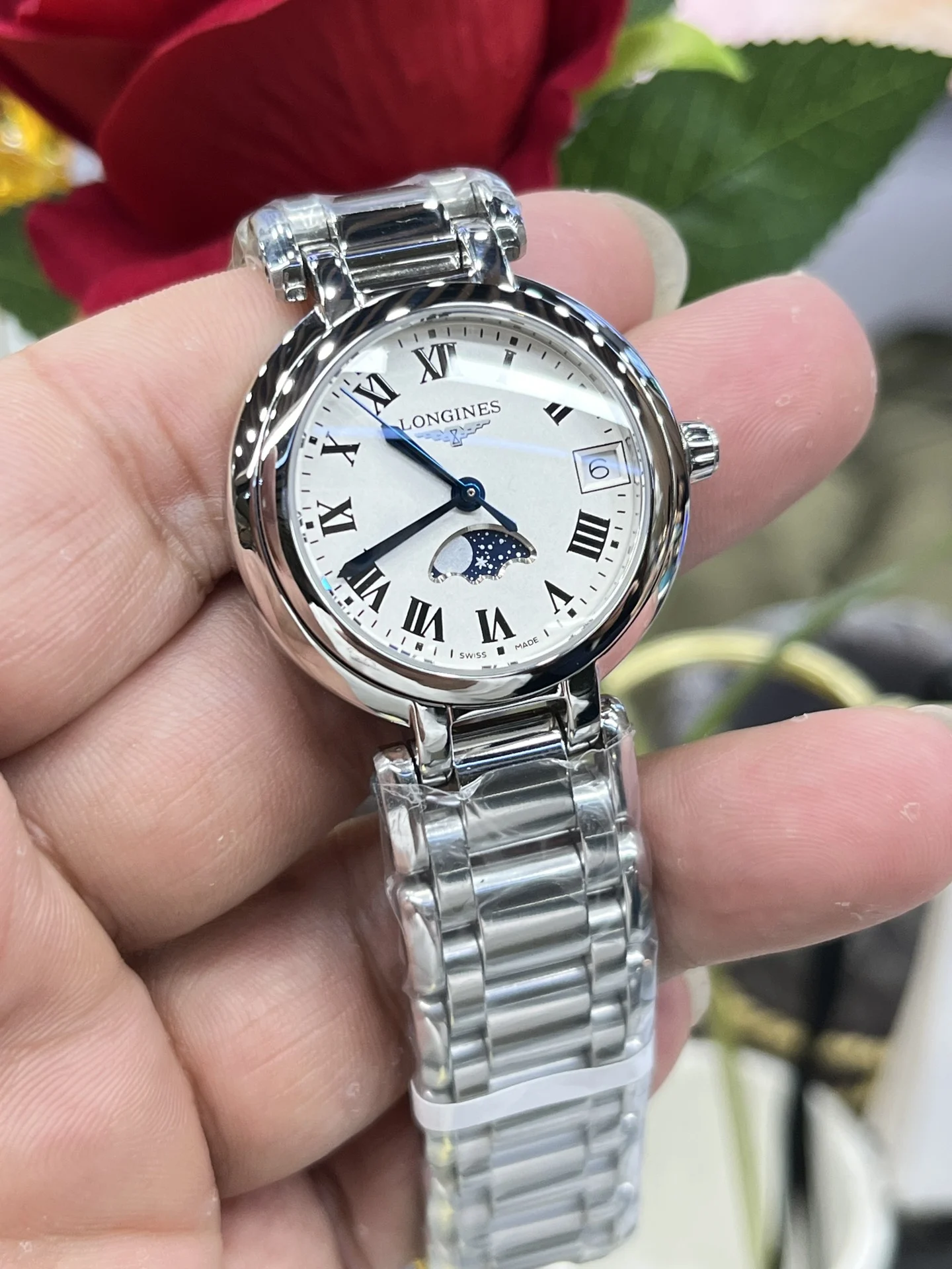 Longines Moon Phase 30.5mm — photographed off the sweep