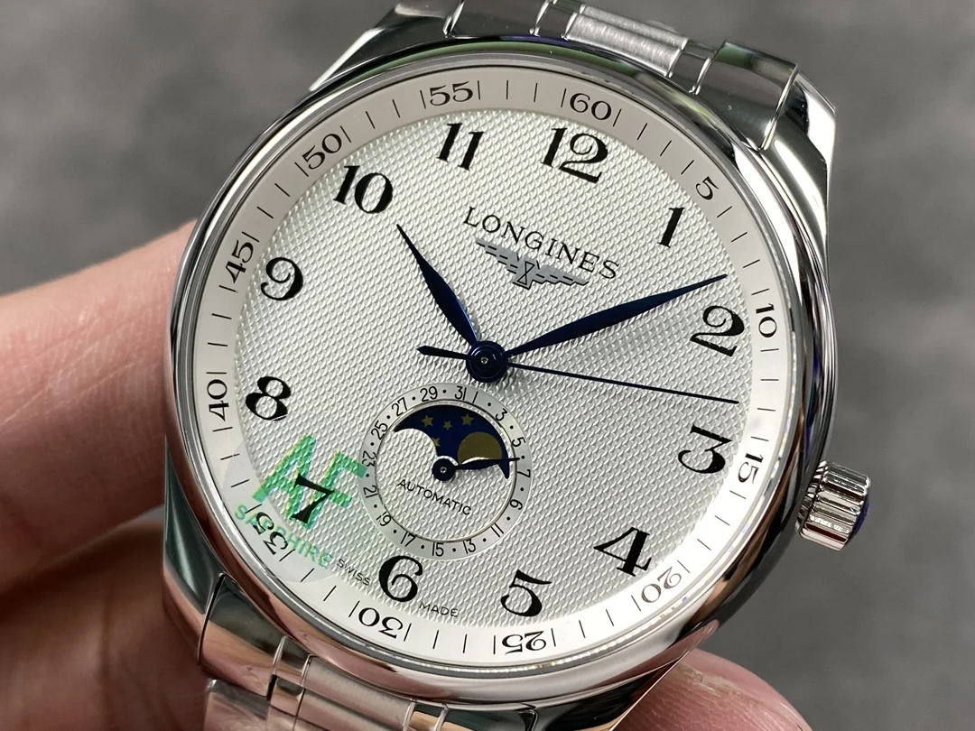 Longines Moon Phase 42mm — photographed off the sweep