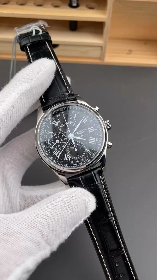 Longines Moon Phase Black Dial 42mm