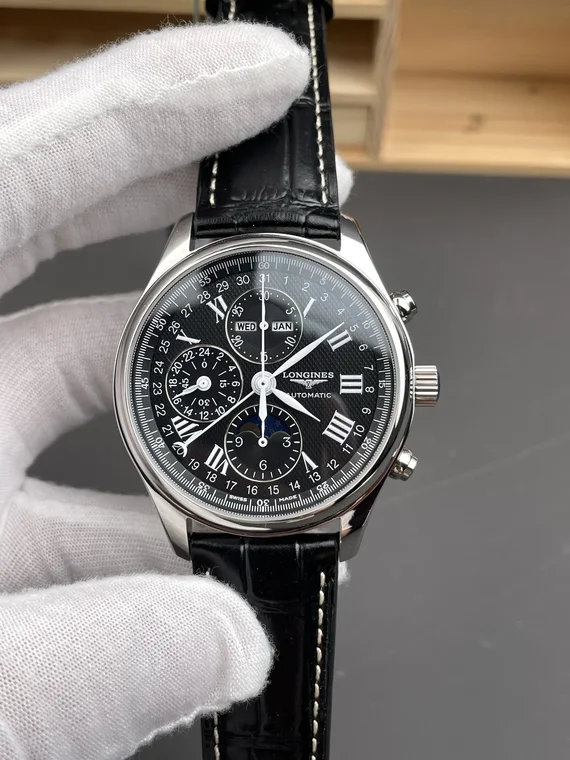 Longines Moon Phase Black Dial 42mm