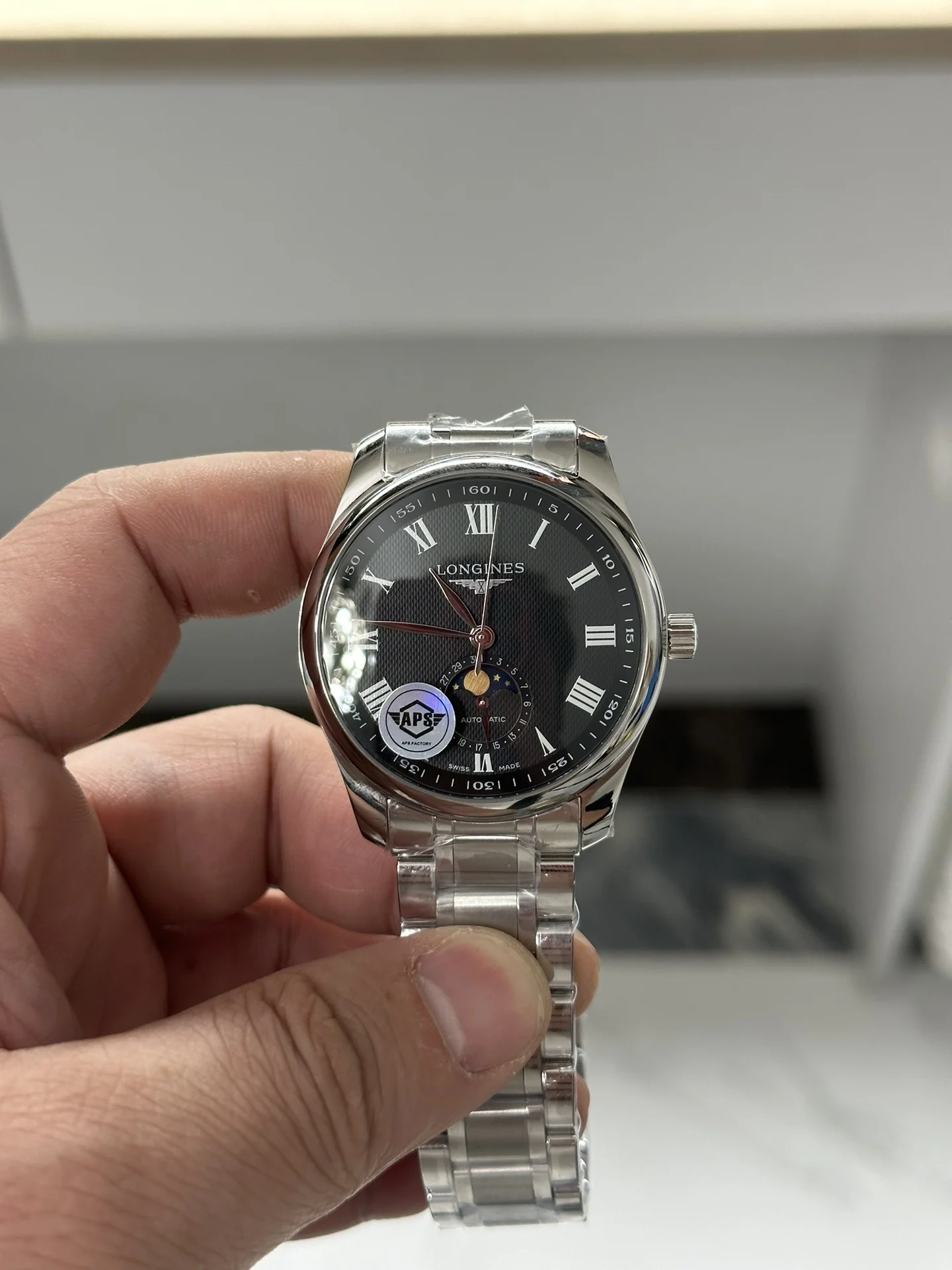 Longines Moon Phase Black Dial