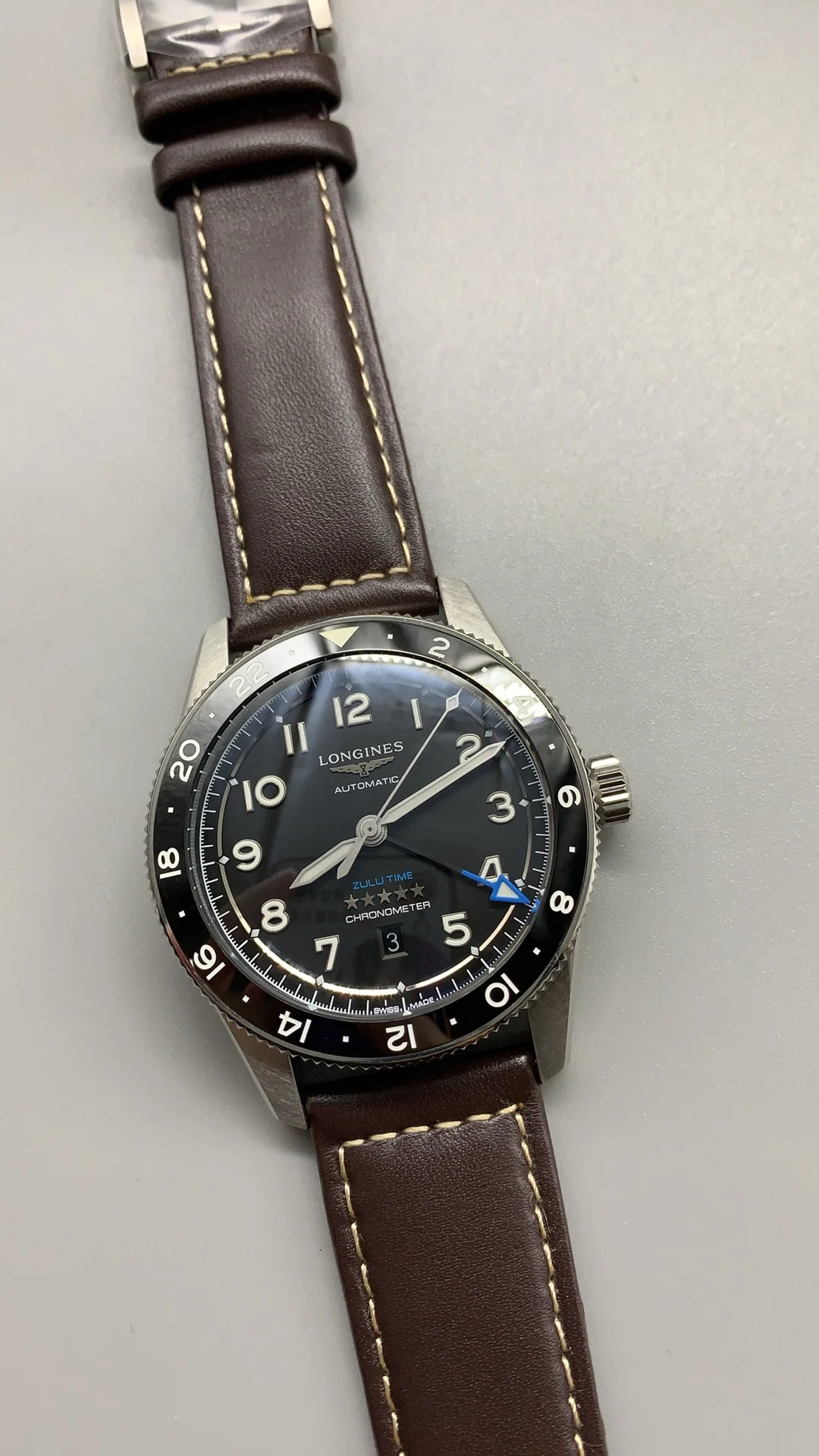 Longines Spirit 43mm — photographed off the sweep