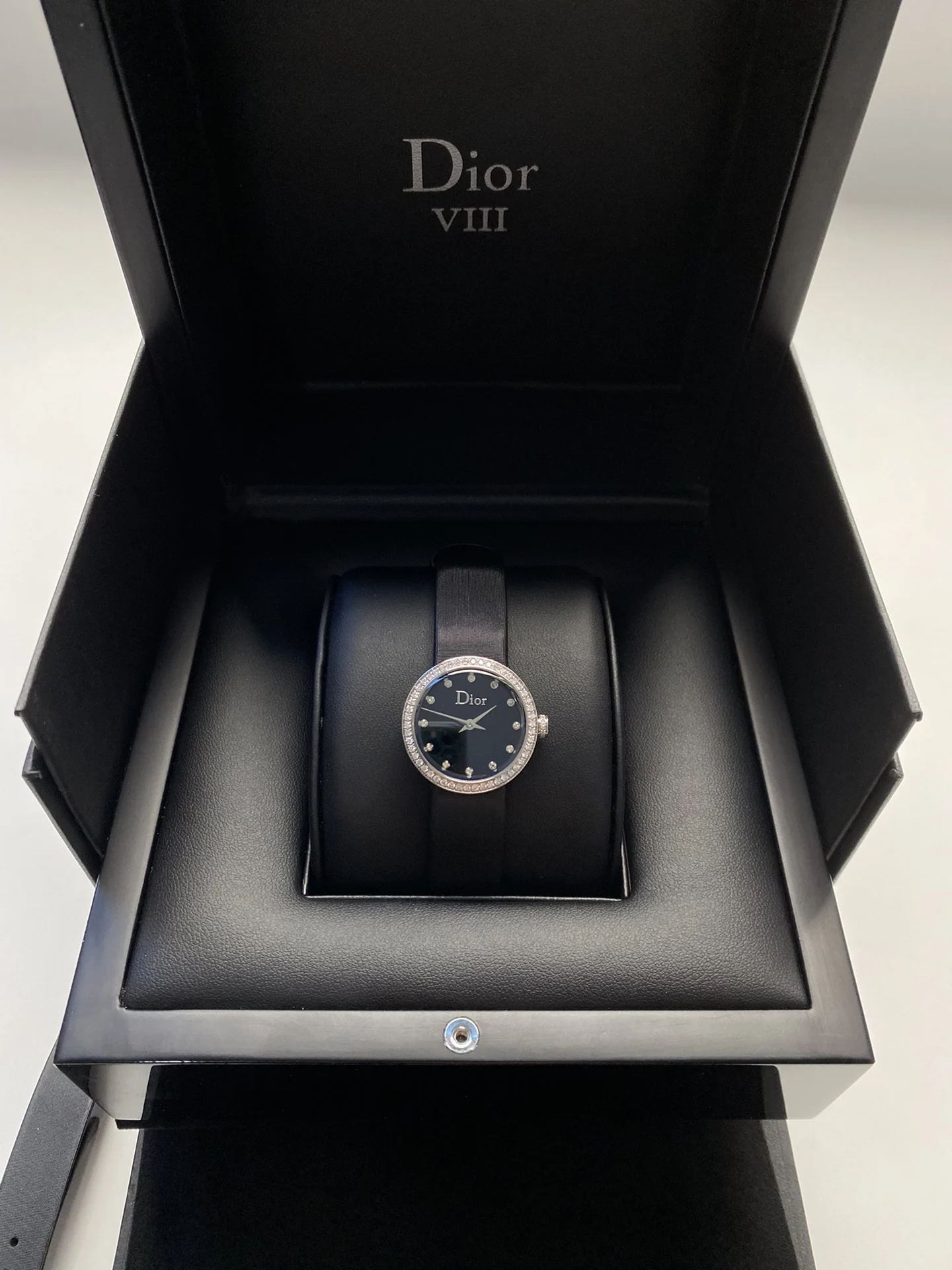 Longines Spirit Steel Black Dial Diamond-Set 25mm — photographed off the sweep