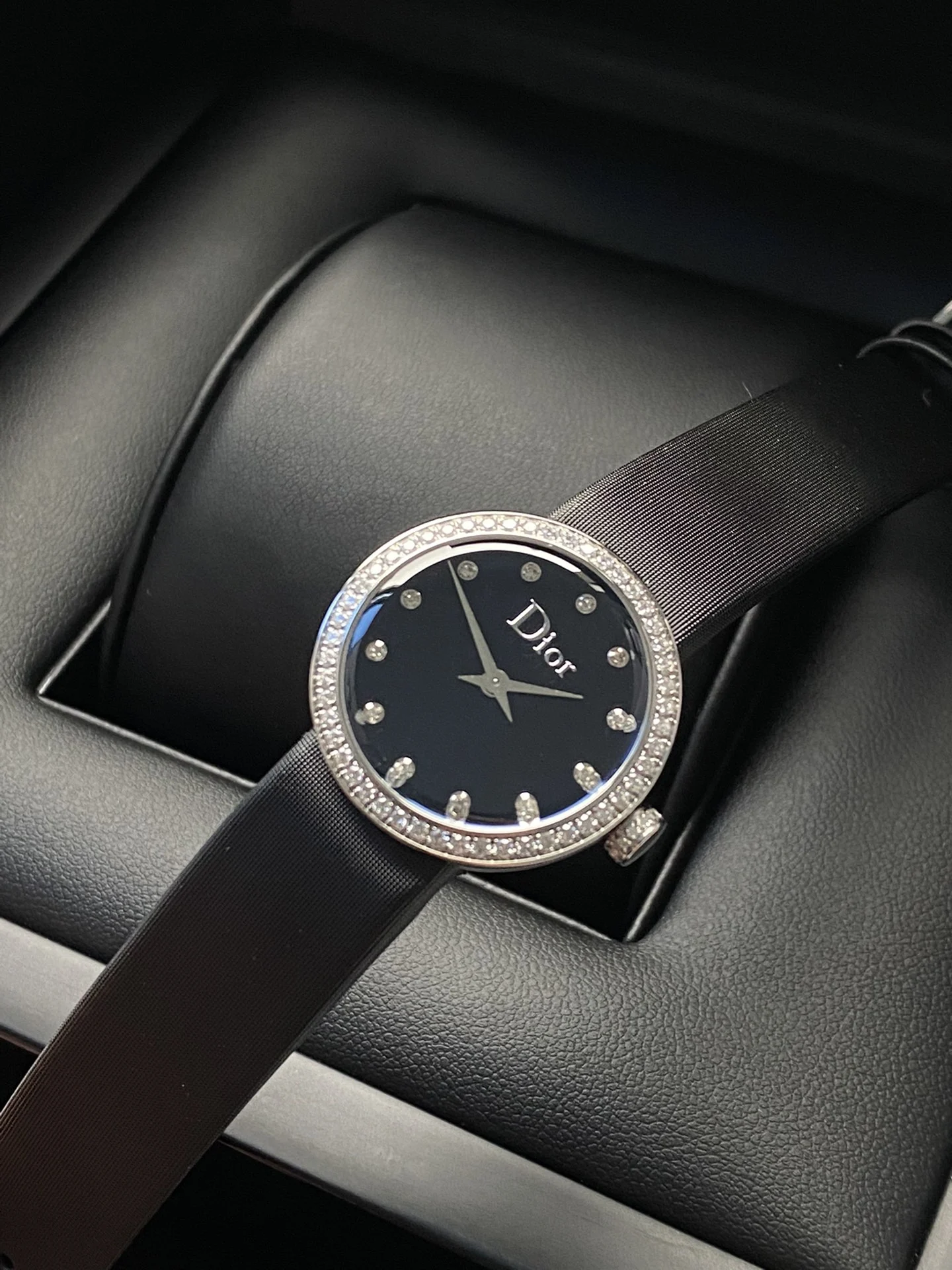 Longines Spirit Steel Black Dial Diamond-Set 25mm — photographed off the sweep