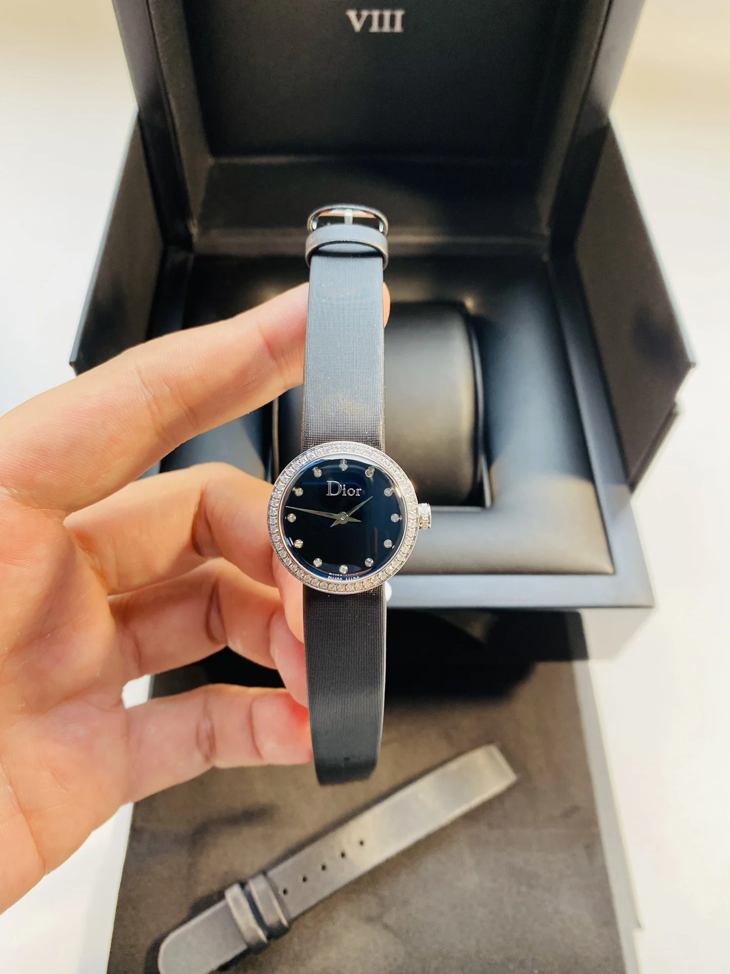 Longines Spirit Steel Black Dial Diamond-Set 25mm — photographed off the sweep