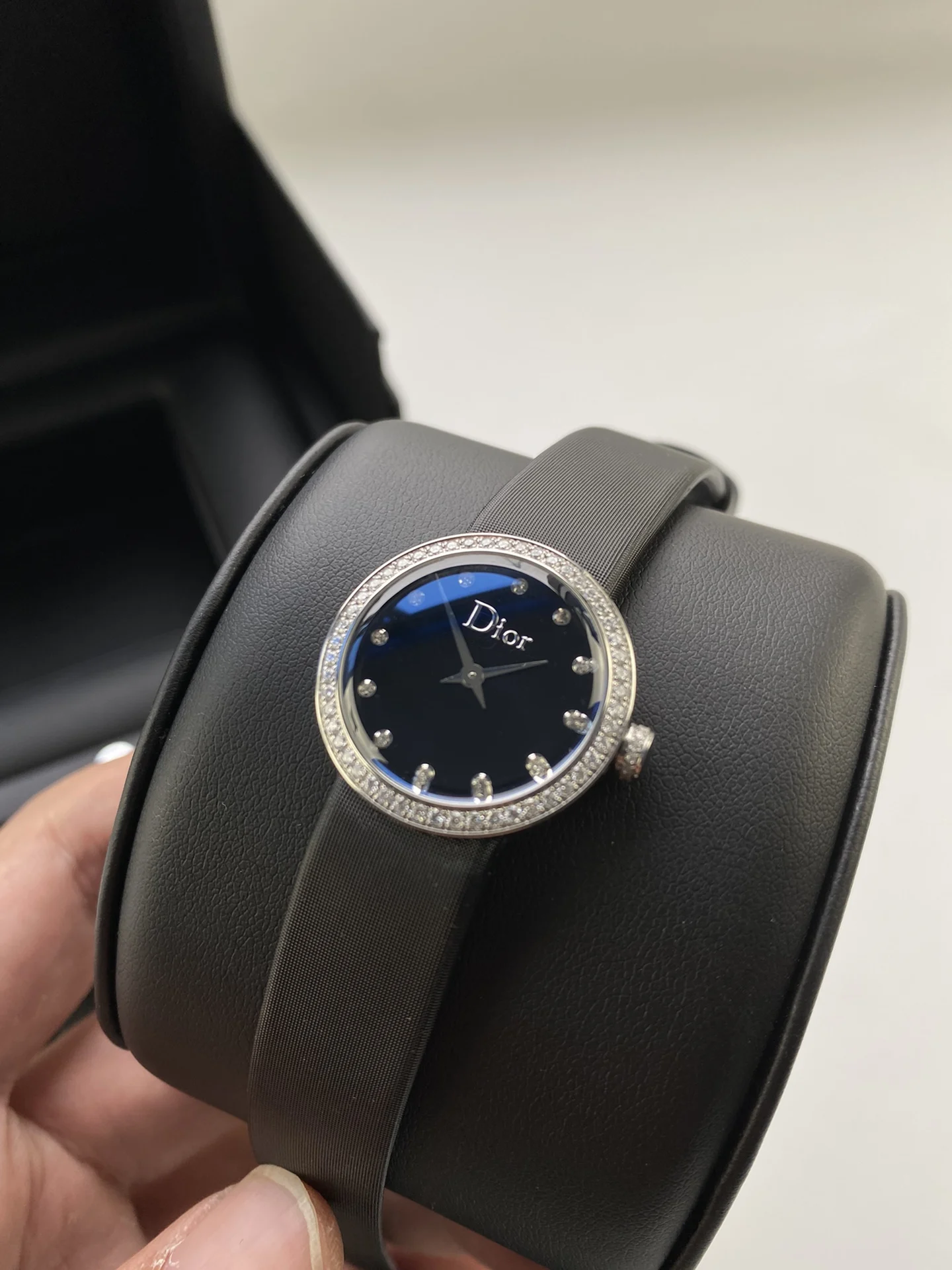 Longines Spirit Steel Black Dial Diamond-Set 25mm — photographed off the sweep