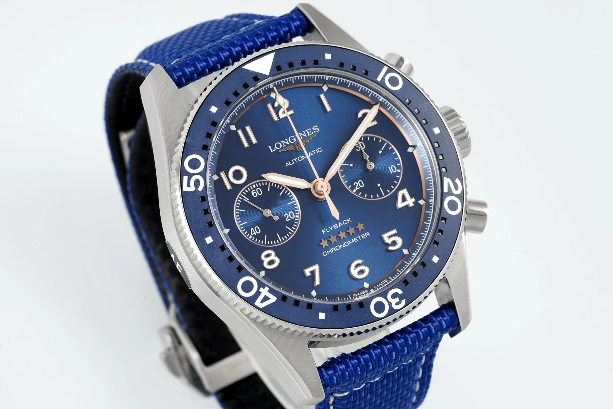 Longines Spirit Steel Blue Dial — detail