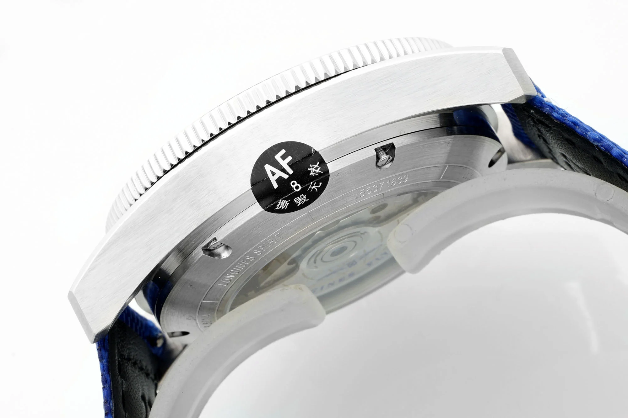 Longines Spirit Steel Blue Dial — photographed off the sweep