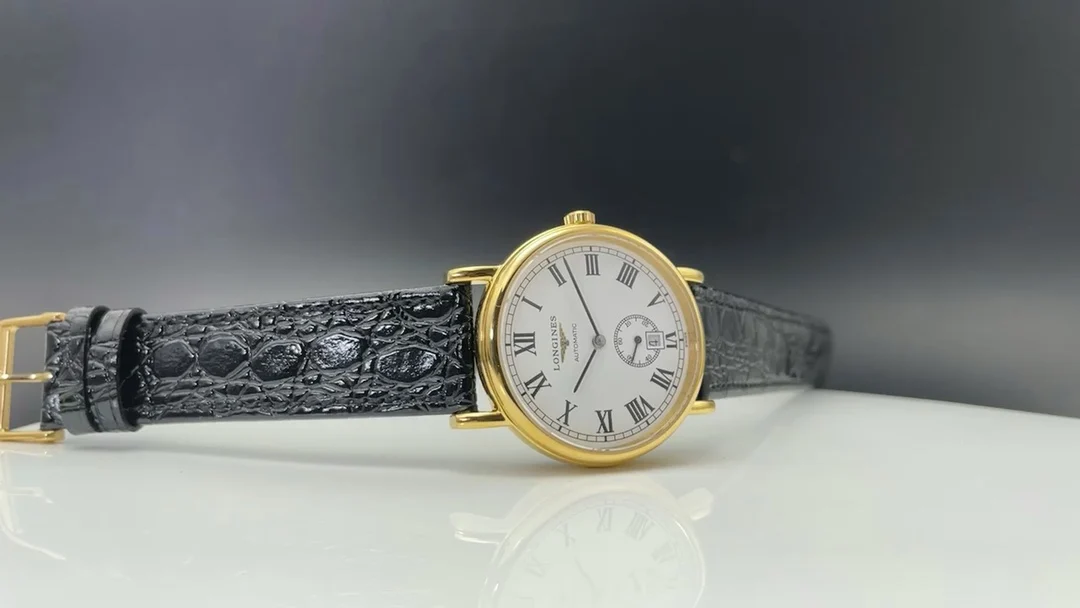 Longines Steel Black Dial — photographed off the sweep