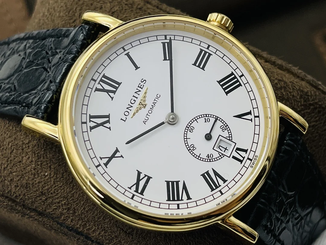 Longines Steel Black Dial — photographed off the sweep