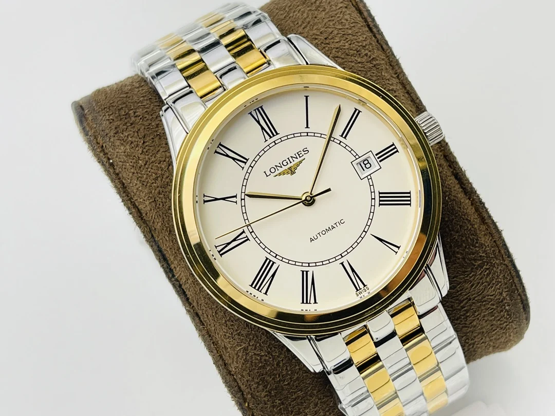 Longines White Gold White Dial 38.5mm — photographed off the sweep