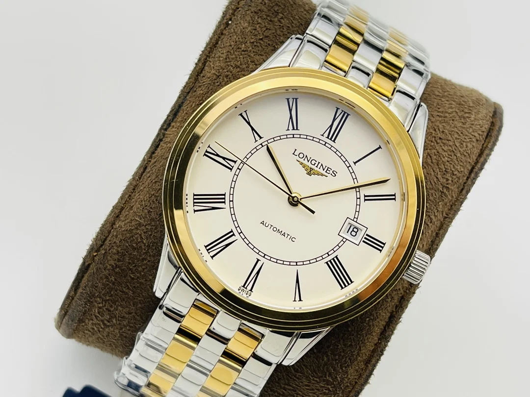 Longines White Gold White Dial 38.5mm — photographed off the sweep
